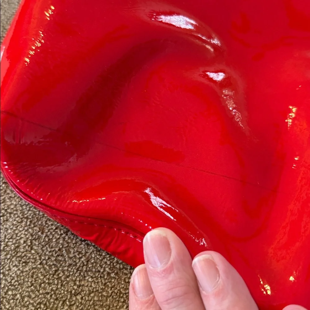 Kate Spade Red Patent Leather Tote Handbag Purse (TD)
